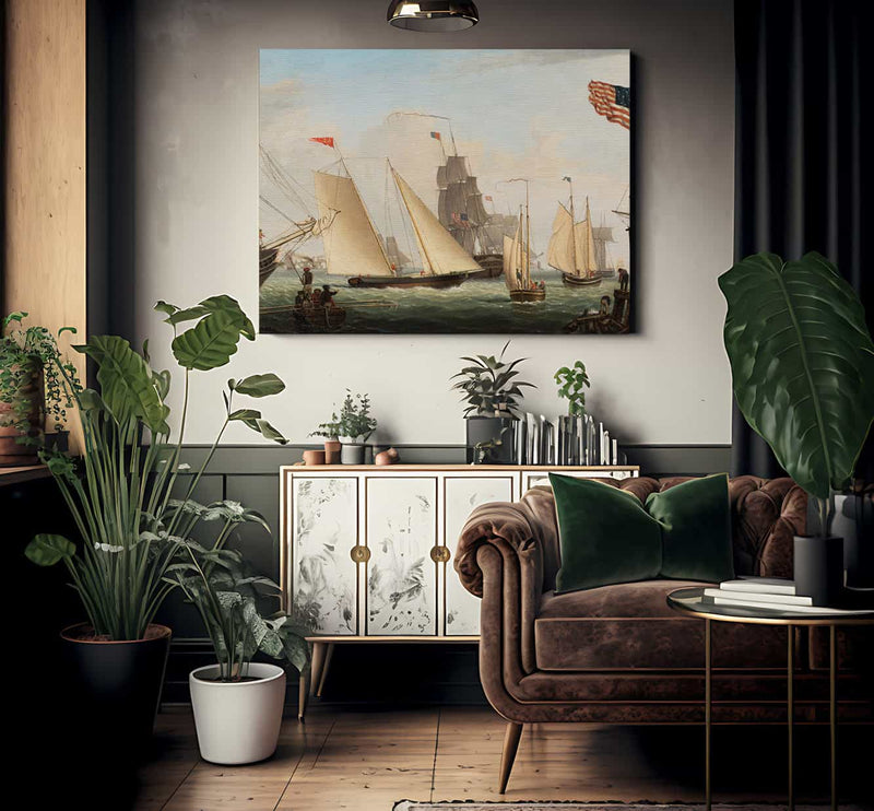 The Yacht Northern Light In Boston Harbor By Fitz Henry Lane Fine Art Print 2