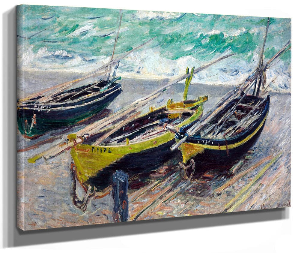 Three Fishing Boats By Claude Monet Fine Art Print 2