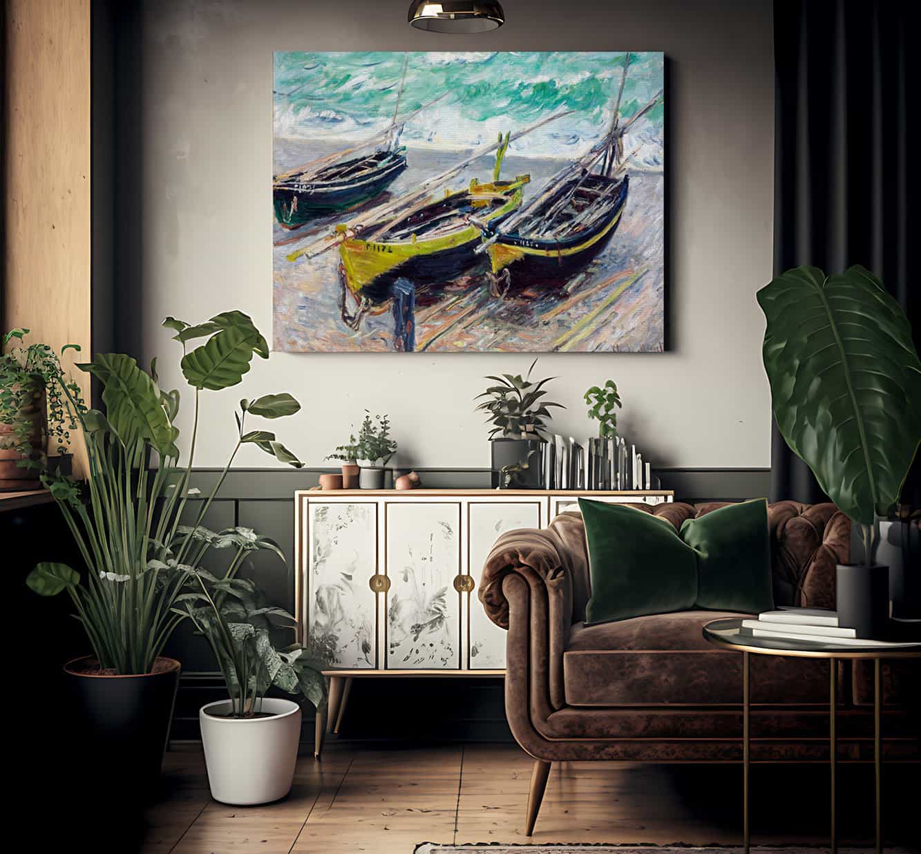 Three Fishing Boats By Claude Monet Fine Art Print 2