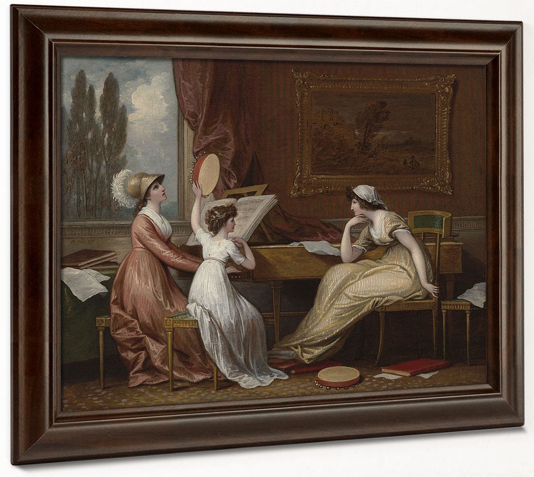 Three Ladies Making Music By Benjamin West Fine Art Print 2
