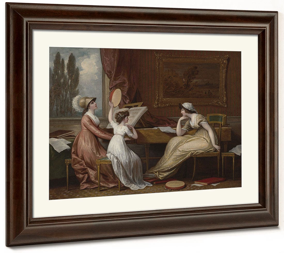 Three Ladies Making Music By Benjamin West Fine Art Print 2
