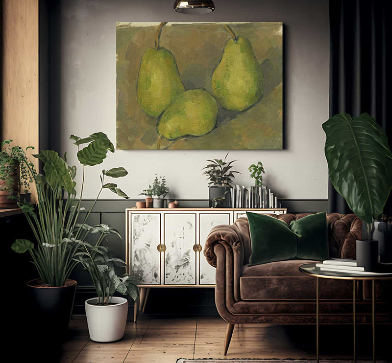 Three Pears By Paul Cezanne Fine Art Print 2