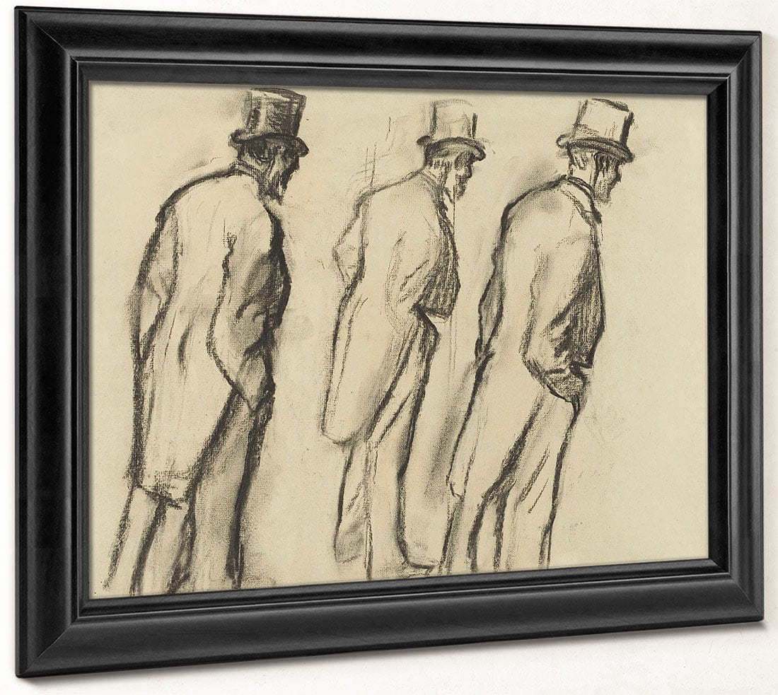 Three Studies Of Ludovic Halevy Standing By Edgar Degas Fine Art Print 2