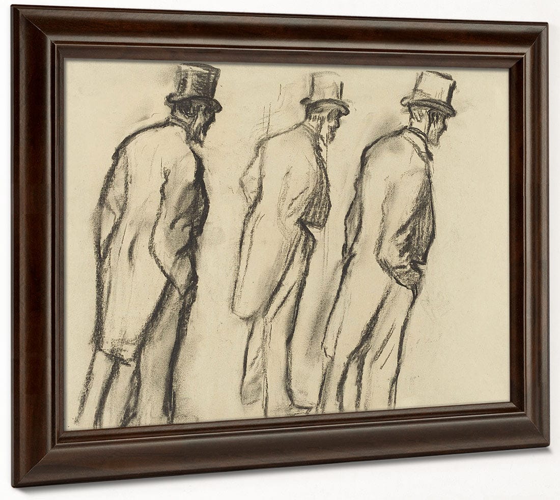 Three Studies Of Ludovic Halevy Standing By Edgar Degas Fine Art Print 2