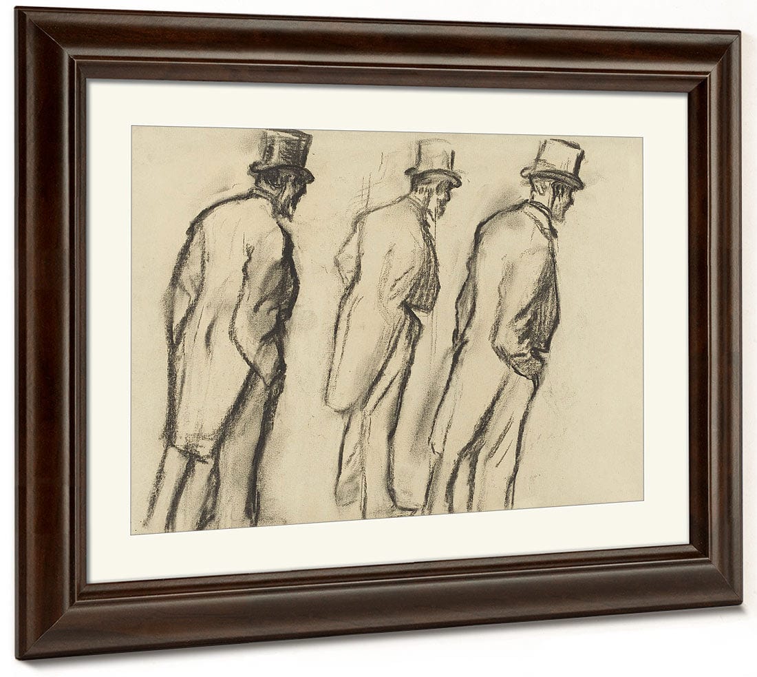 Three Studies Of Ludovic Halevy Standing By Edgar Degas Fine Art Print 2
