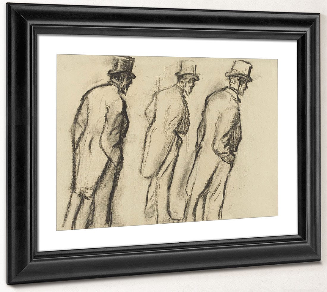 Three Studies Of Ludovic Halevy Standing By Edgar Degas Fine Art Print 2
