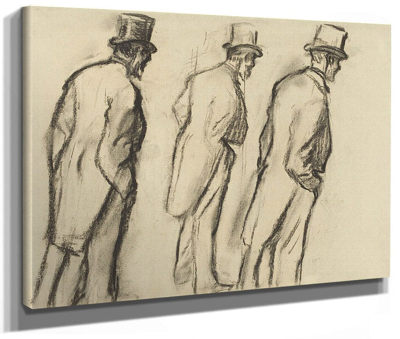 Three Studies Of Ludovic Halevy Standing By Edgar Degas Fine Art Print 2