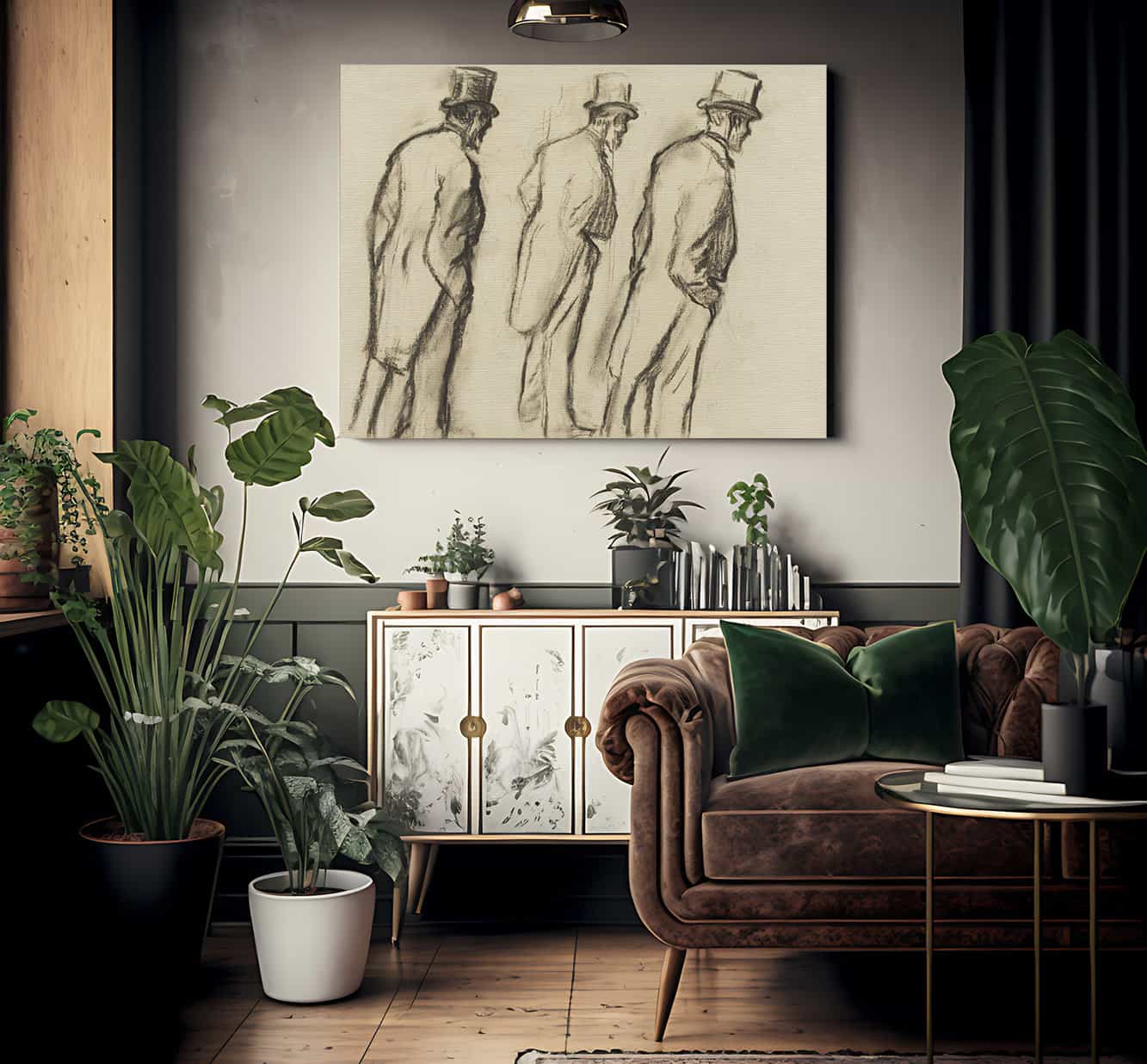Three Studies Of Ludovic Halevy Standing By Edgar Degas Fine Art Print 2