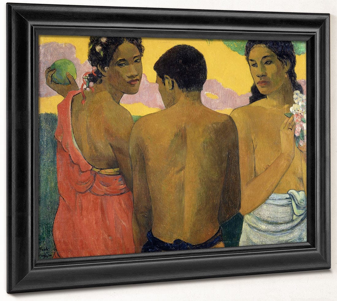 Three Tahitians By Paul Gauguin Fine Art Print 2