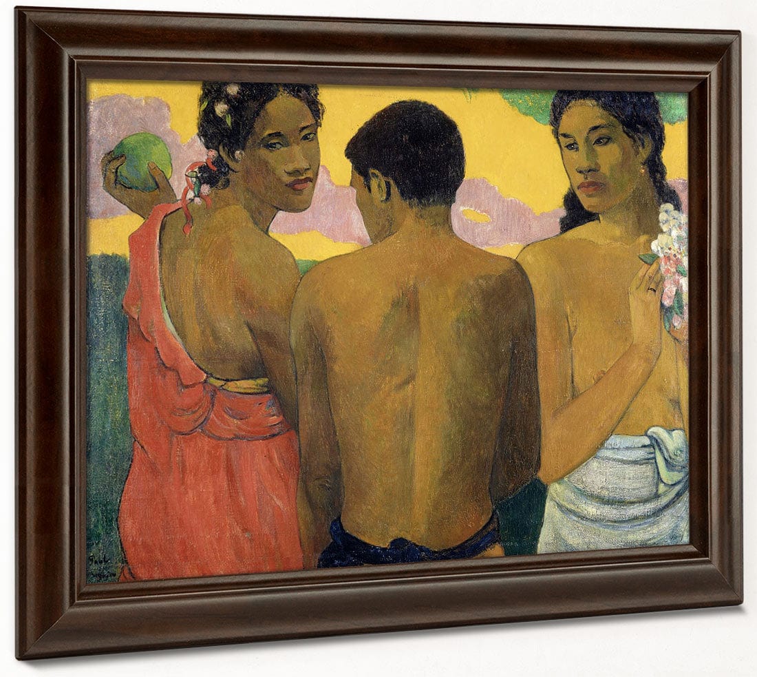 Three Tahitians By Paul Gauguin Fine Art Print 2
