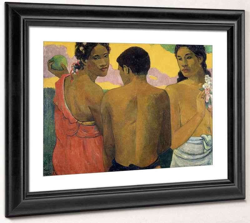 Three Tahitians By Paul Gauguin Fine Art Print 2