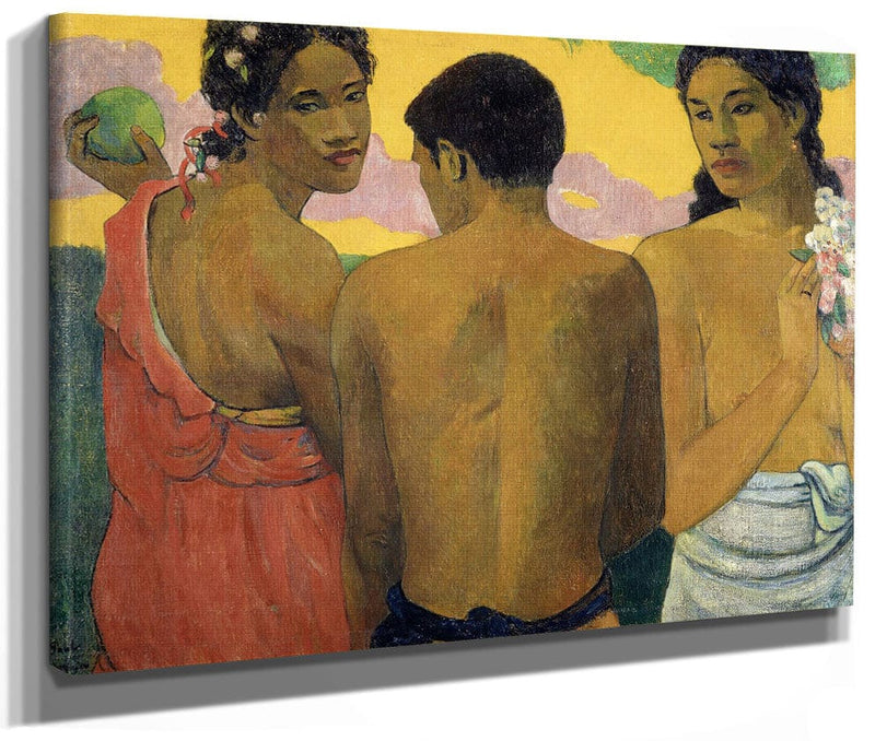 Three Tahitians By Paul Gauguin Fine Art Print 2