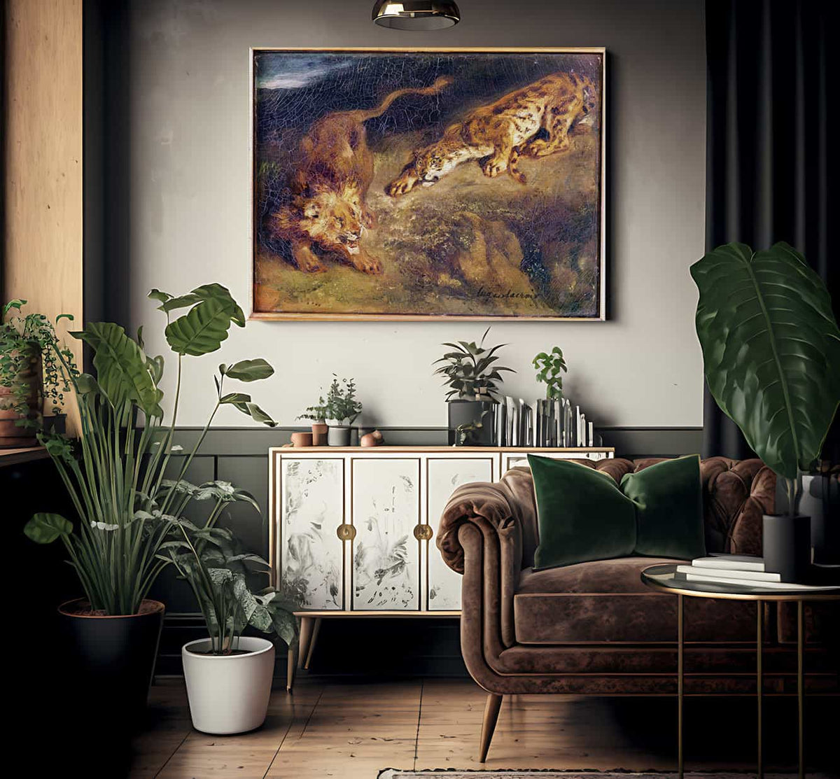 Tiger And Lion By Ferdinand Victor Eugene Delacroix Fine Art Print 2