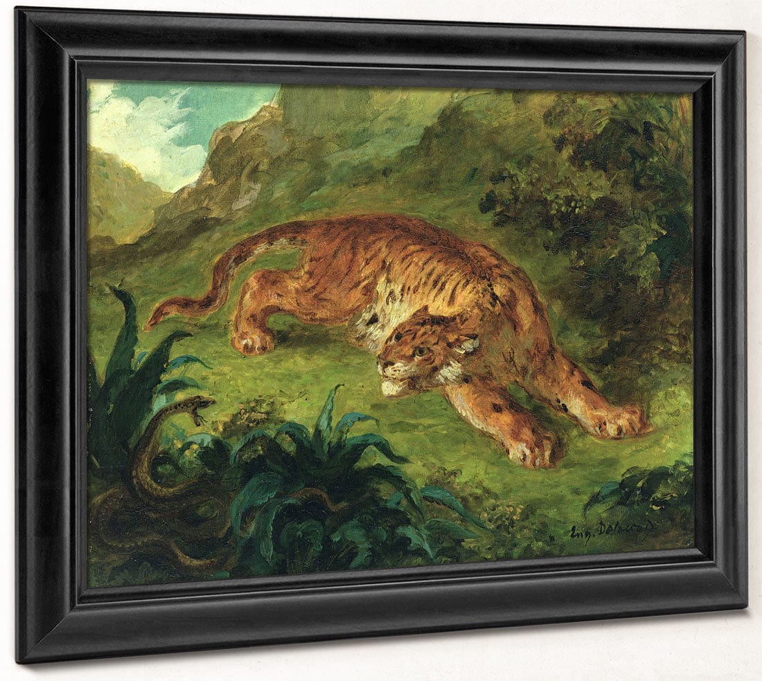 Tiger And Snake By Ferdinand Victor Eugene Delacroix Fine Art Print 2