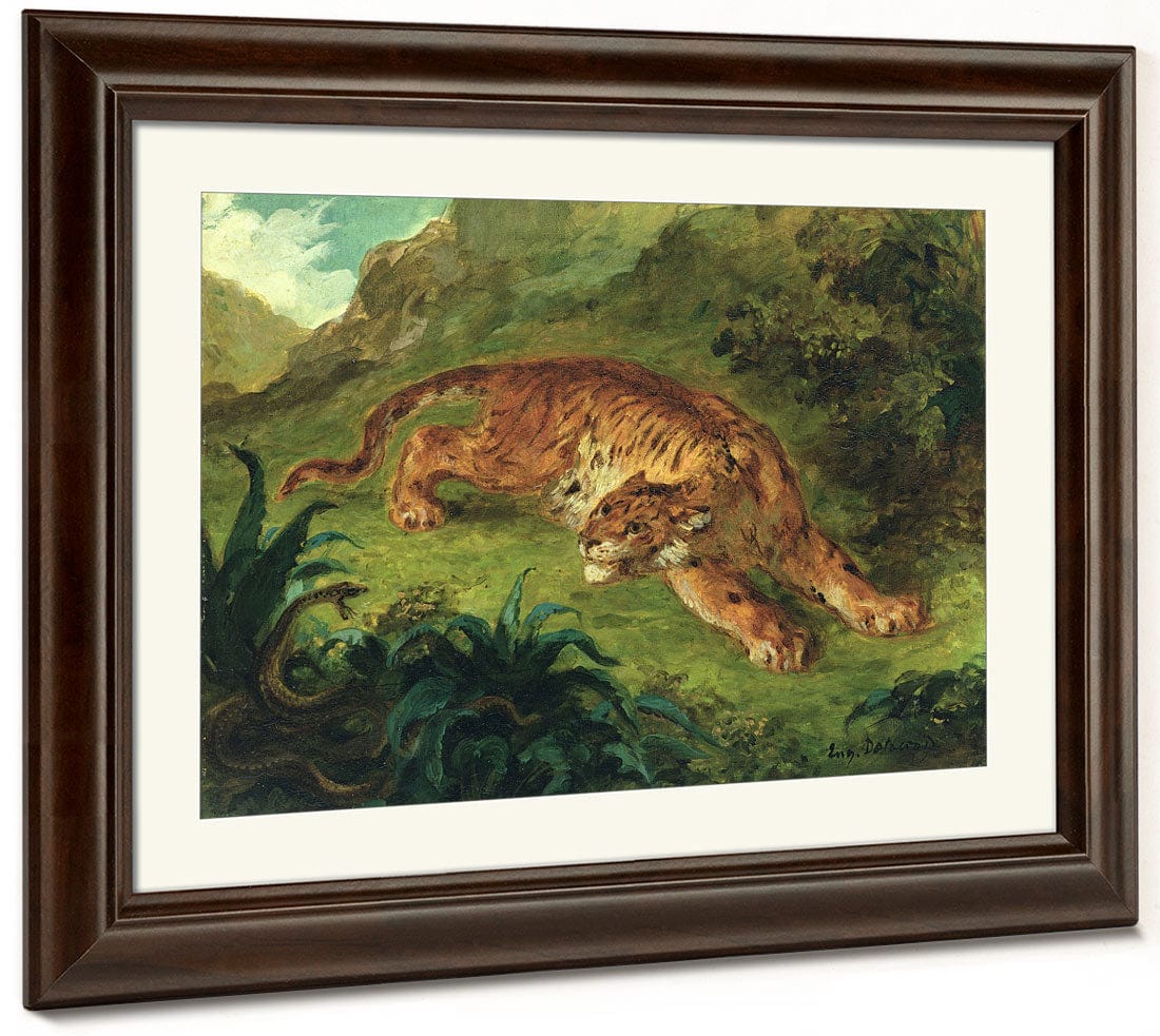 Tiger And Snake By Ferdinand Victor Eugene Delacroix Fine Art Print 2