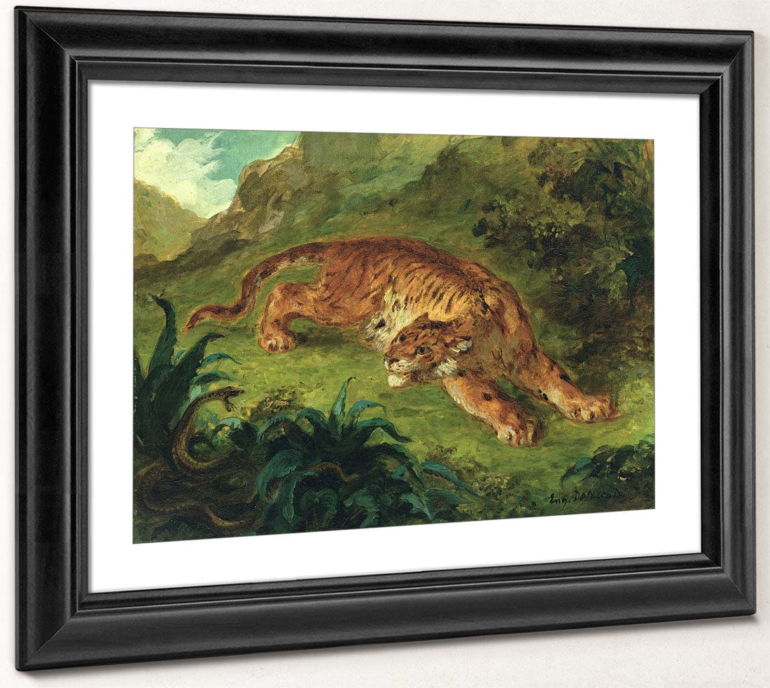 Tiger And Snake By Ferdinand Victor Eugene Delacroix Fine Art Print 2