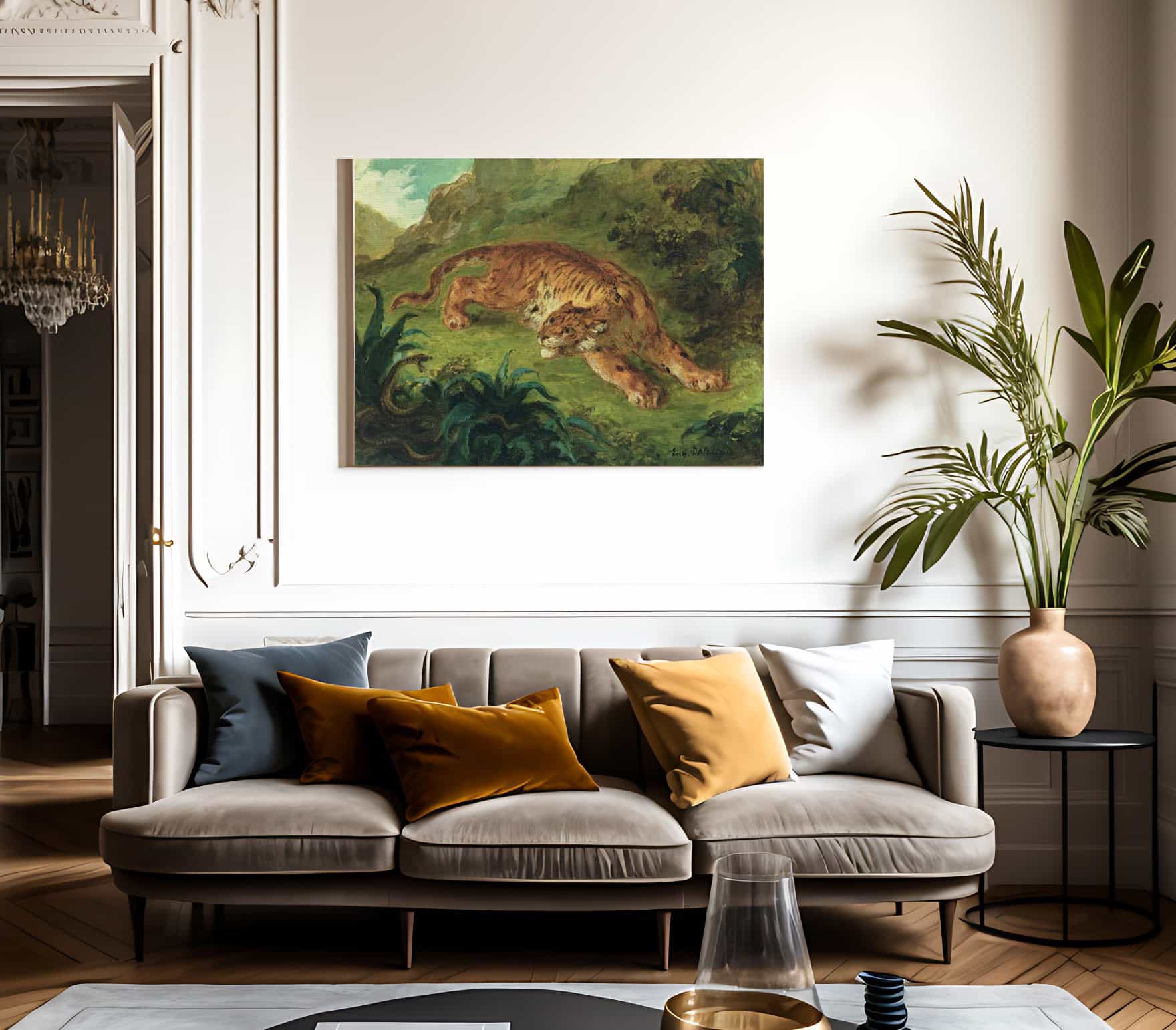 Tiger And Snake By Ferdinand Victor Eugene Delacroix Fine Art Print 2