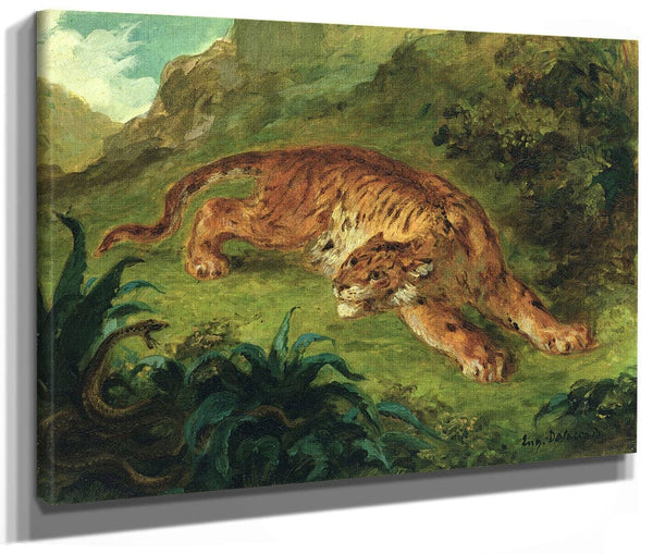 Tiger And Snake By Ferdinand Victor Eugene Delacroix Fine Art Print 2