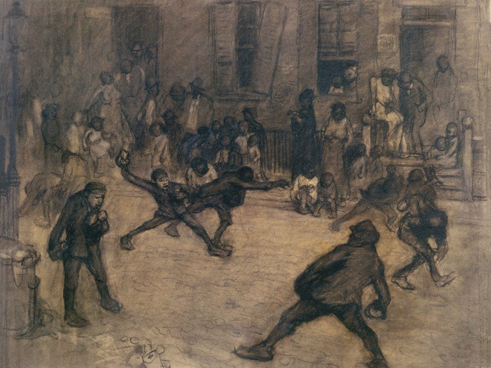 Tin Can Battle San Juan Hill New York 1907 By George Bellows Fine Art Print 2
