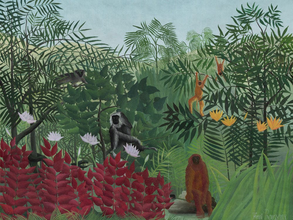 Tropical Forest With Monkeys By Henri Julien Felix Rousseau Fine Art Print 2