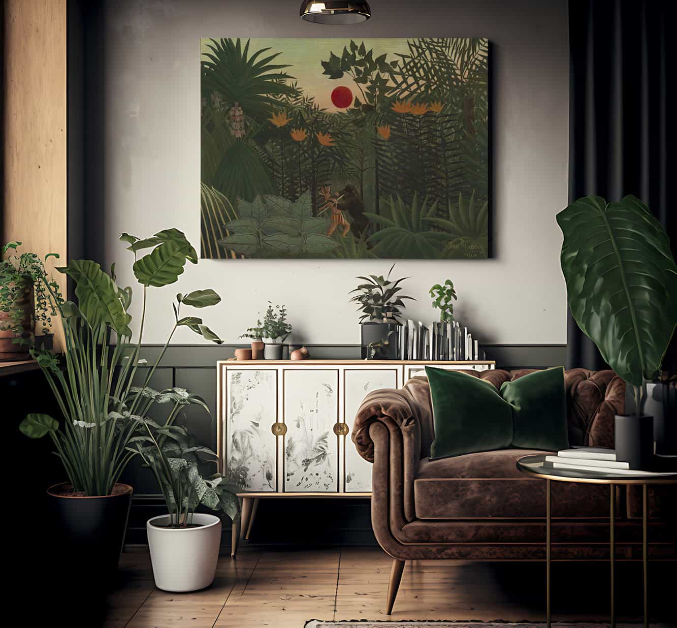Tropical Landscape   An American Indian Struggling With A Gorilla By Henri Julien Felix Rousseau Fine Art Print 2