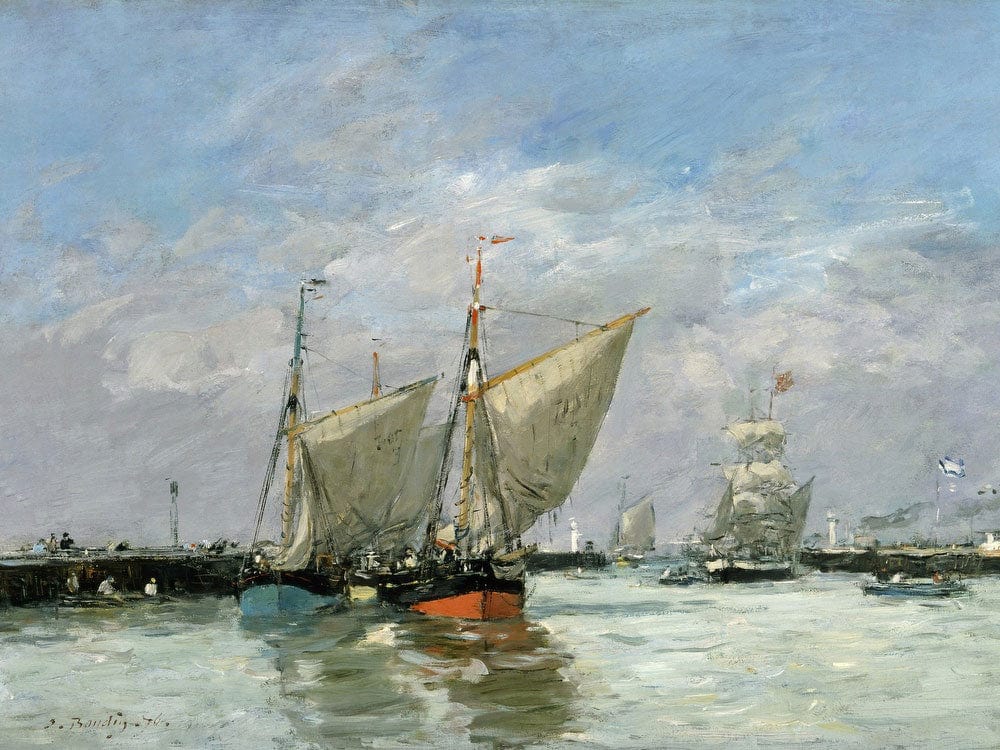 Trouville, The Jetties, High Tide By Eugene Boudin Fine Art Print 2