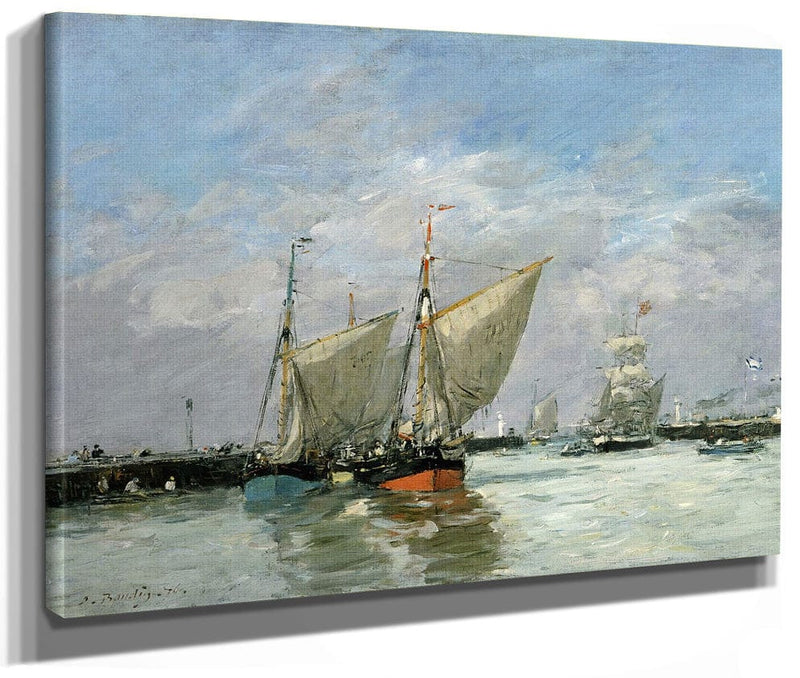 Trouville, The Jetties, High Tide By Eugene Boudin Fine Art Print 2