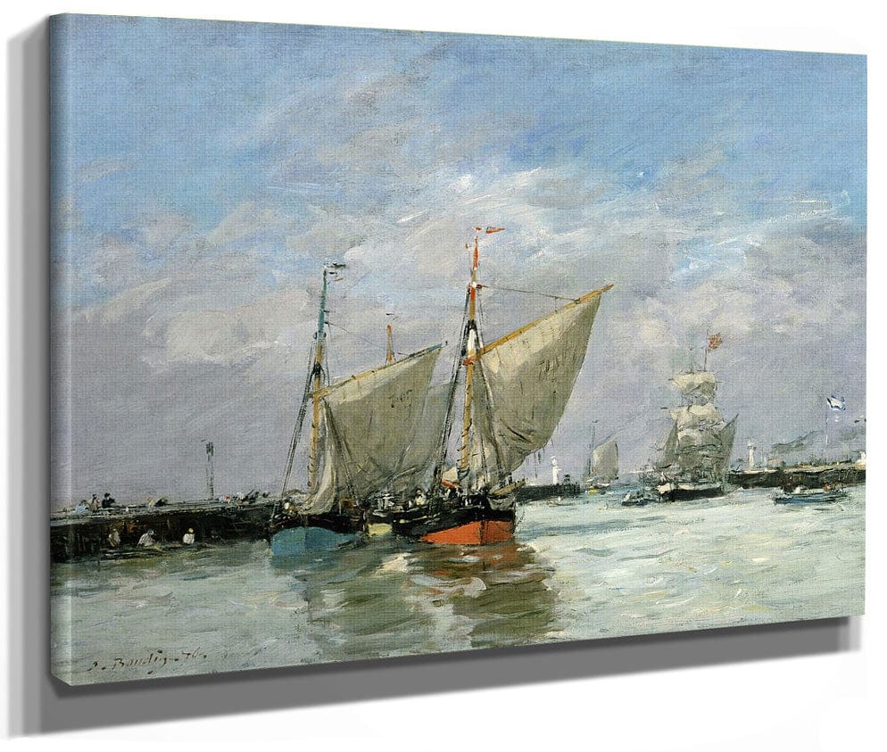 Trouville, The Jetties, High Tide By Eugene Boudin Fine Art Print 2
