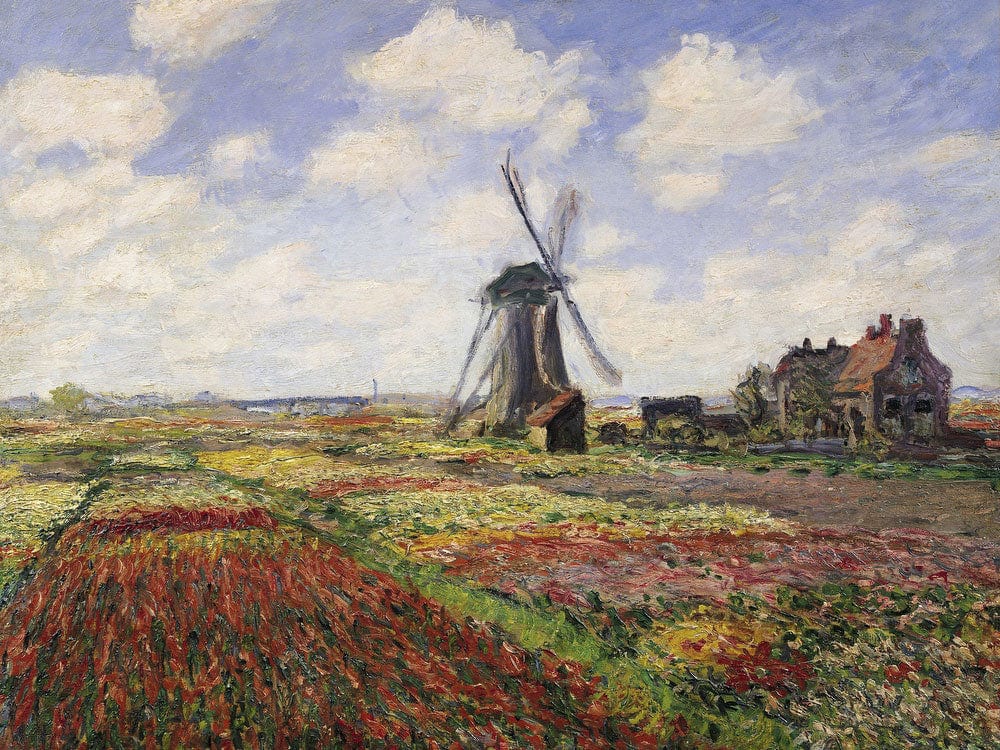 Tulip Fields With The Rijnsburg Windmill By Claude Monet Fine Art Print 2