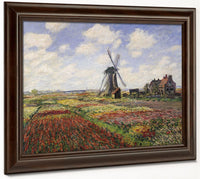 Tulip Fields With The Rijnsburg Windmill By Claude Monet Fine Art Print 2