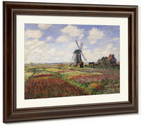 Tulip Fields With The Rijnsburg Windmill By Claude Monet Fine Art Print 2