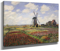 Tulip Fields With The Rijnsburg Windmill By Claude Monet Fine Art Print 2