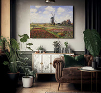 Tulip Fields With The Rijnsburg Windmill By Claude Monet Fine Art Print 2