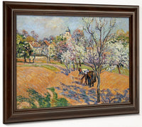 Two Peasants Sowing Haricots In An Orchard In Blossom By Armand Guillaumin Fine Art Print 2