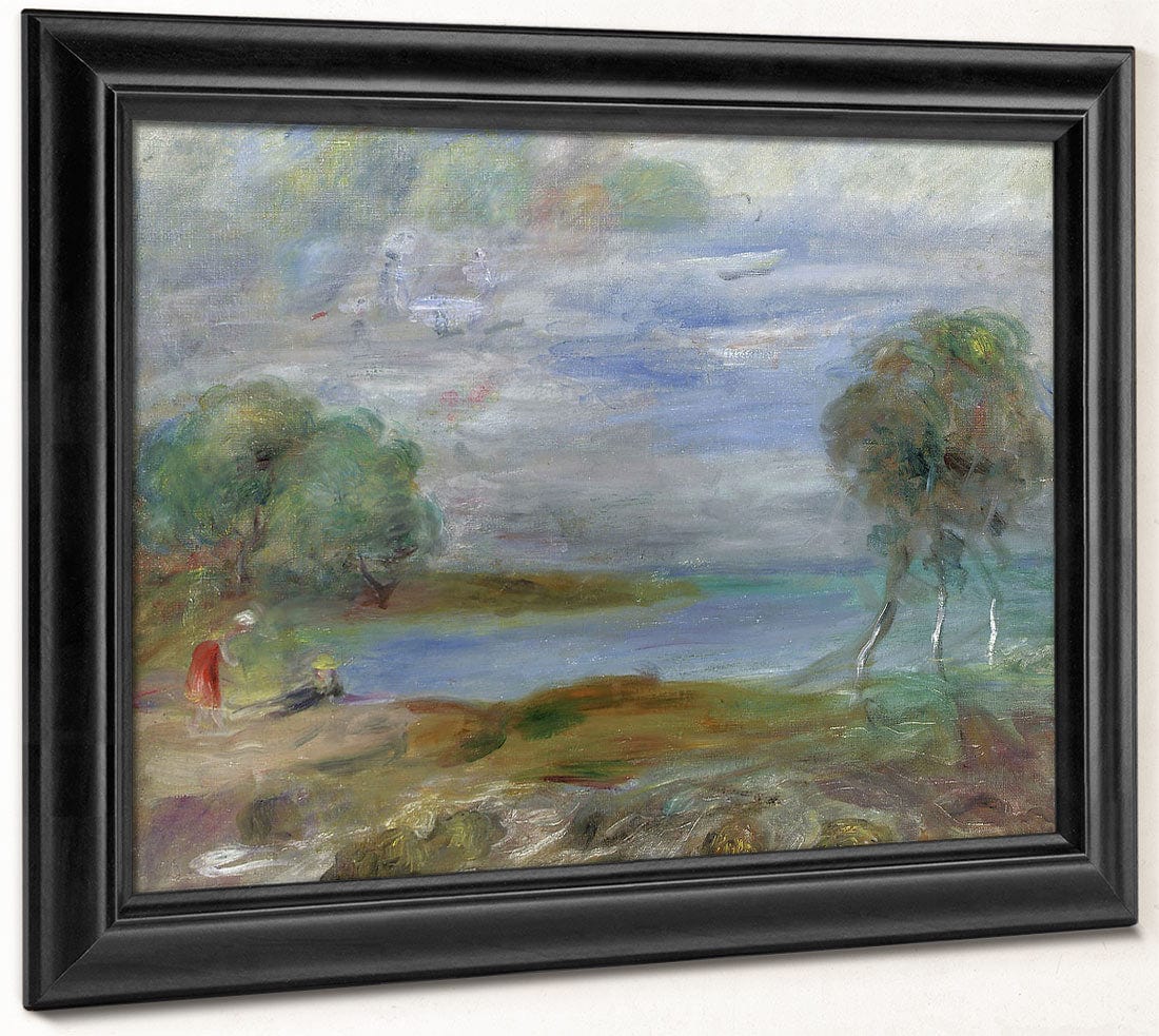 Two People At The Water's Edge By Pierre Auguste Renoir Fine Art Print 2