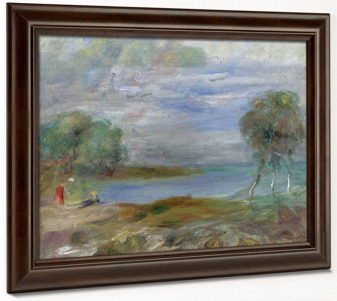 Two People At The Water's Edge By Pierre Auguste Renoir Fine Art Print 2