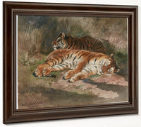 Two Recumbent Tigers By Rosa Bonheur Fine Art Print 2