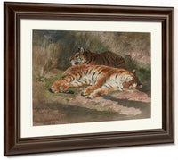 Two Recumbent Tigers By Rosa Bonheur Fine Art Print 2