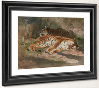 Two Recumbent Tigers By Rosa Bonheur Fine Art Print 2