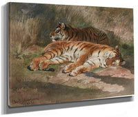 Two Recumbent Tigers By Rosa Bonheur Fine Art Print 2