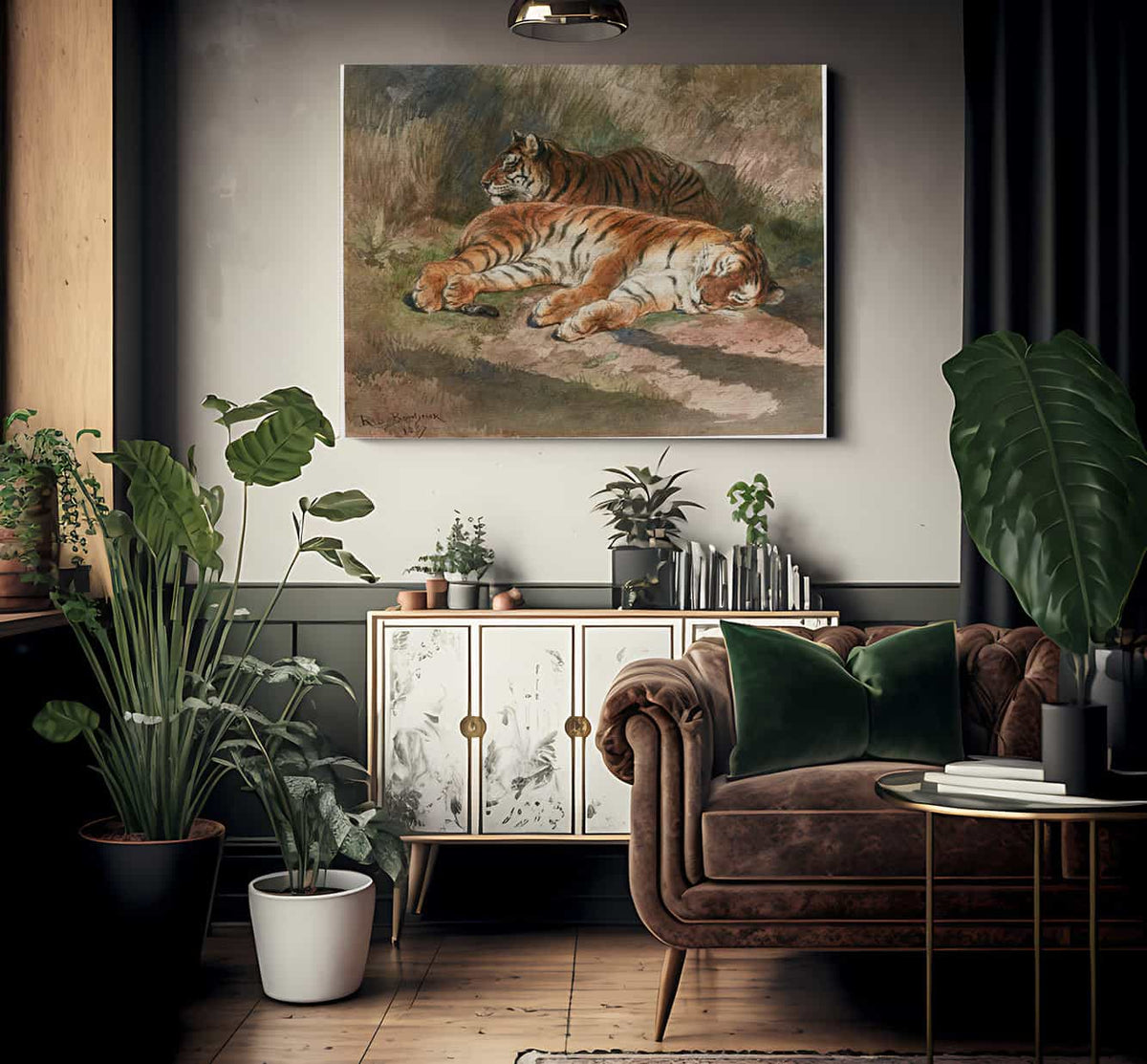 Two Recumbent Tigers By Rosa Bonheur Fine Art Print 2