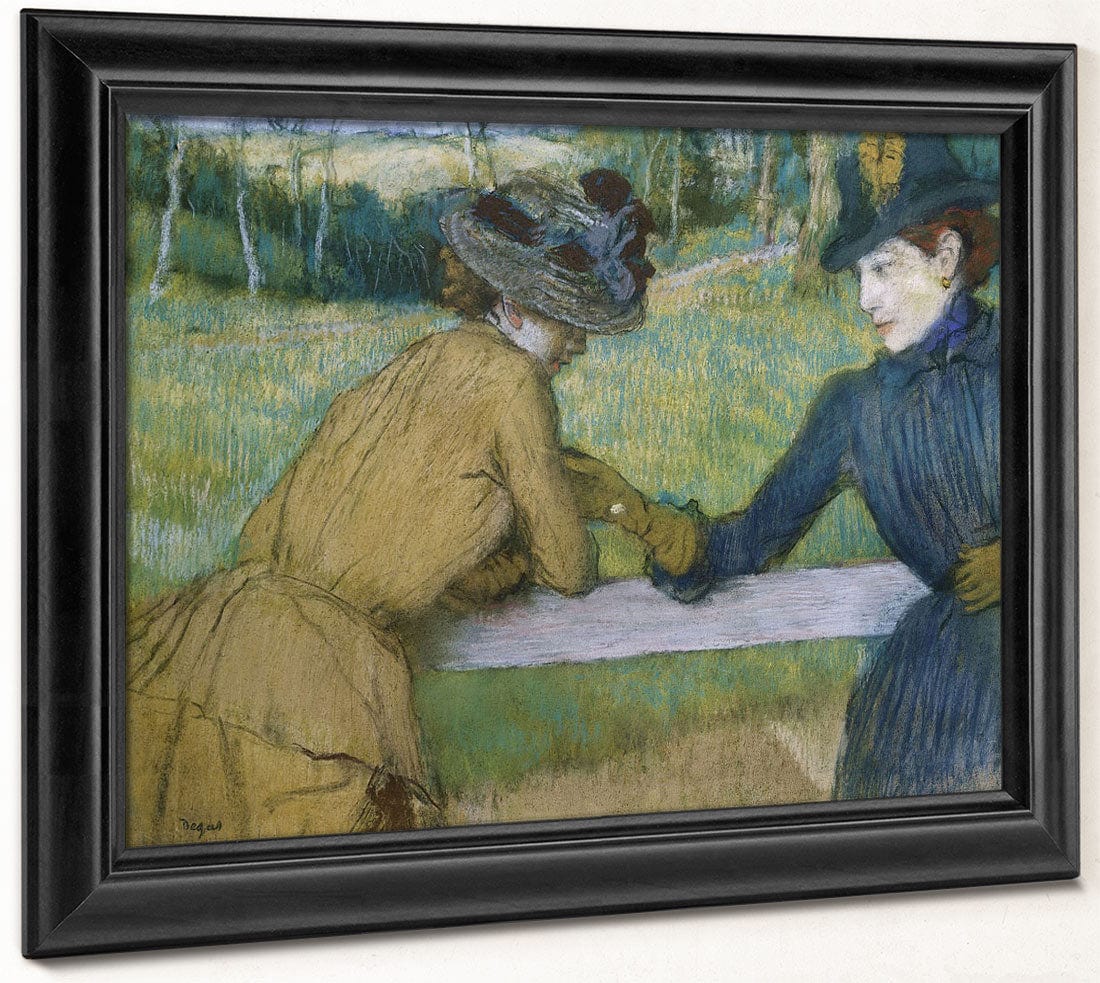 Two Women Leaning On A Fence Rail By Edgar Degas Fine Art Print 2