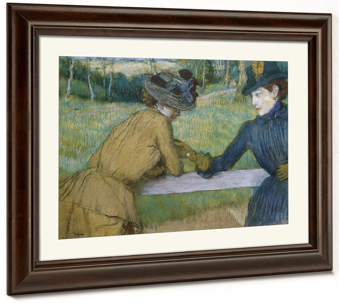Two Women Leaning On A Fence Rail By Edgar Degas Fine Art Print 2