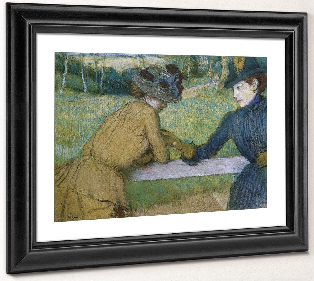 Two Women Leaning On A Fence Rail By Edgar Degas Fine Art Print 2