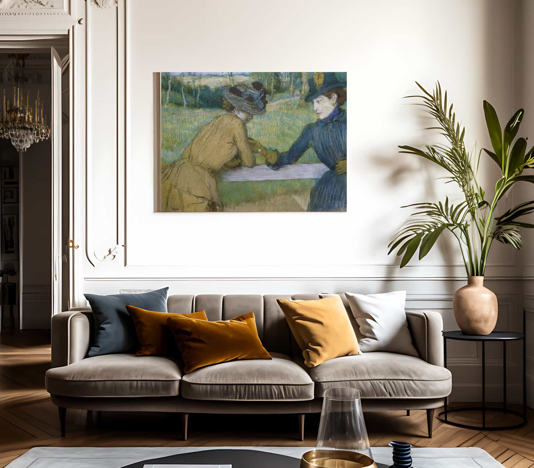 Two Women Leaning On A Fence Rail By Edgar Degas Fine Art Print 2