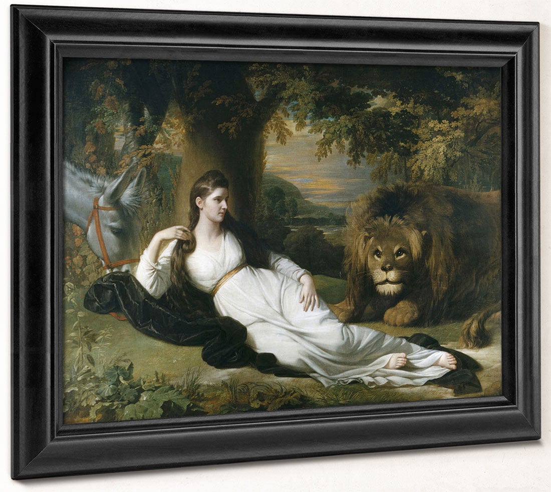 Una And The Lion (Mary Hall In The Character Of Una) By Benjamin West Fine Art Print 2