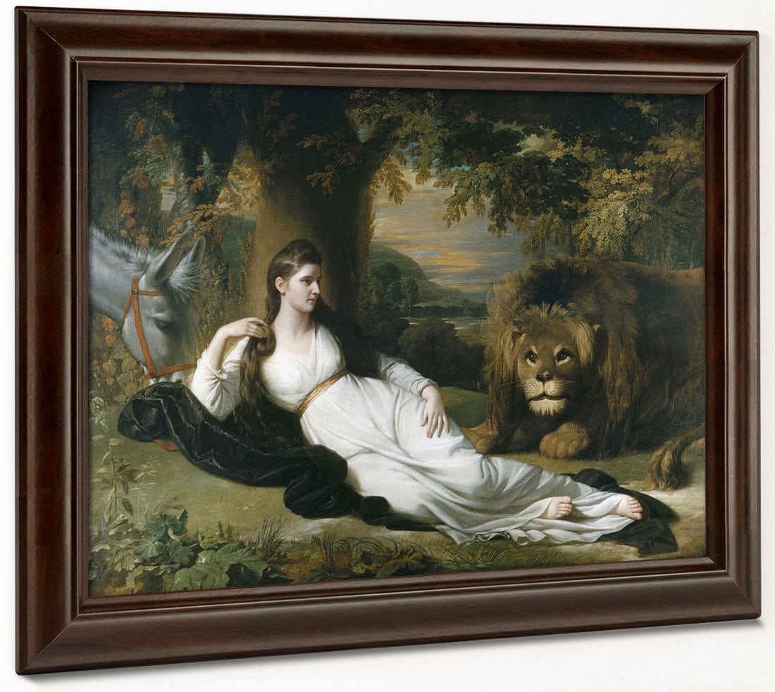Una And The Lion (Mary Hall In The Character Of Una) By Benjamin West Fine Art Print 2