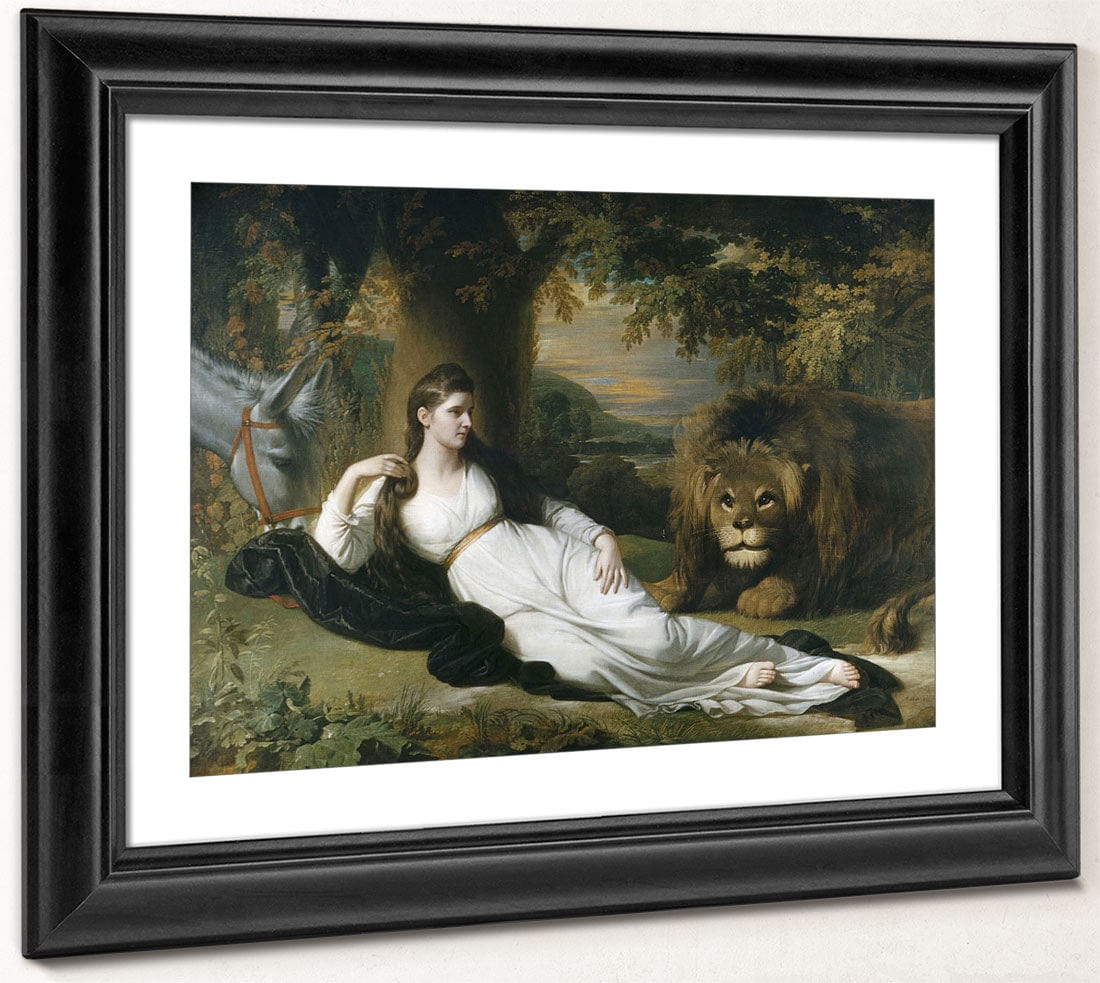 Una And The Lion (Mary Hall In The Character Of Una) By Benjamin West Fine Art Print 2