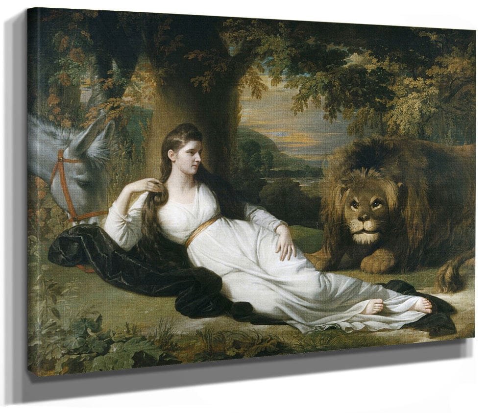 Una And The Lion (Mary Hall In The Character Of Una) By Benjamin West Fine Art Print 2