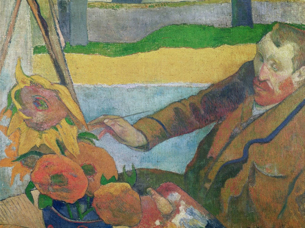 Van Gogh Painting Sunflowers By Paul Gauguin Fine Art Print 2